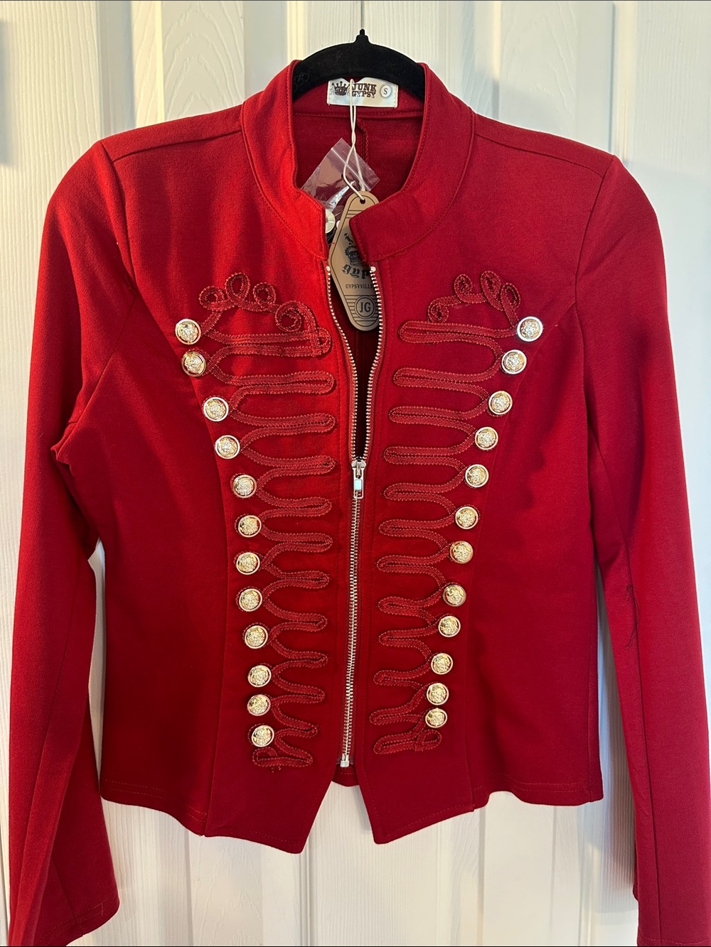 Red Military-Style Zip Jacket NEW 🆕
